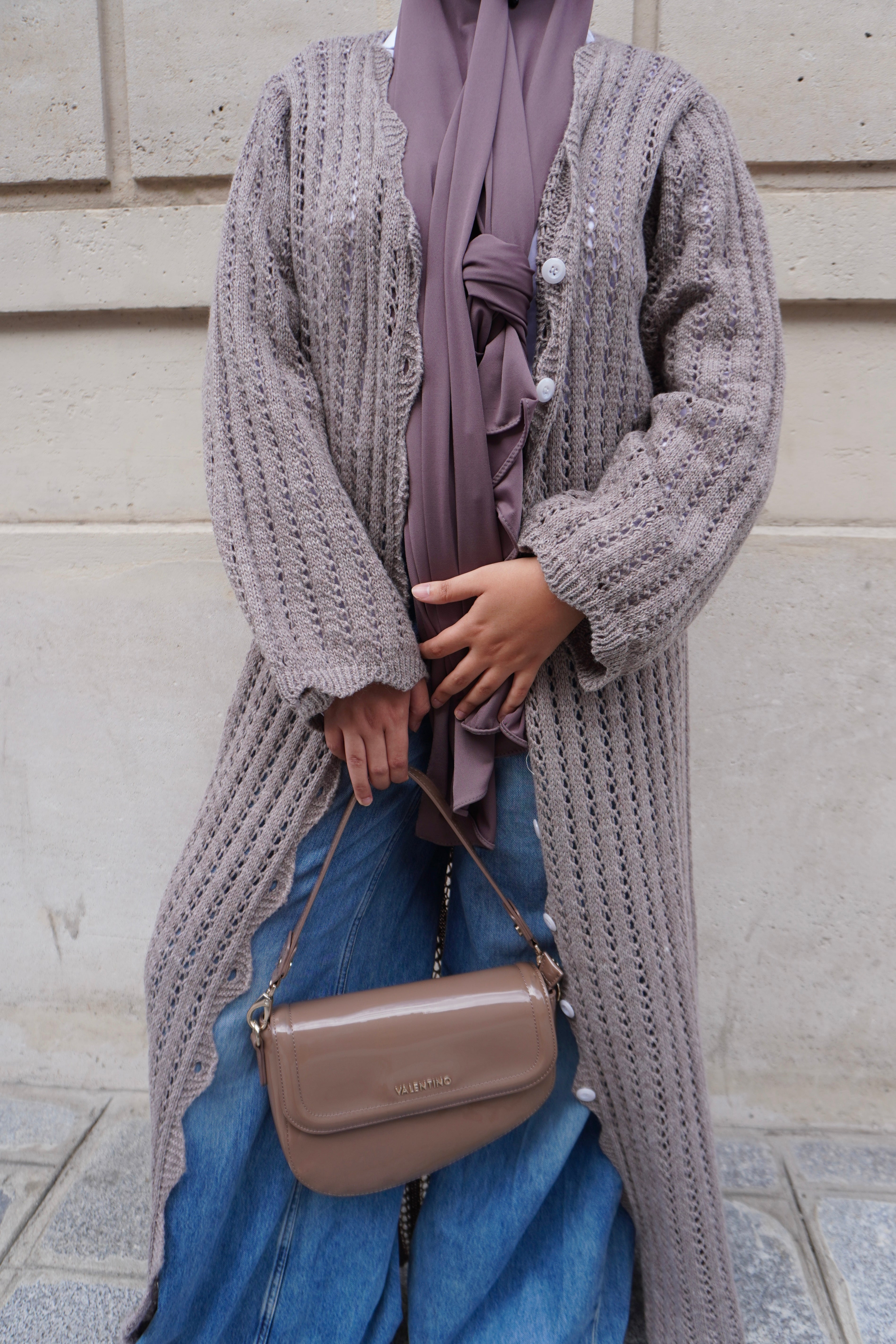 Gilet Maille Taupe