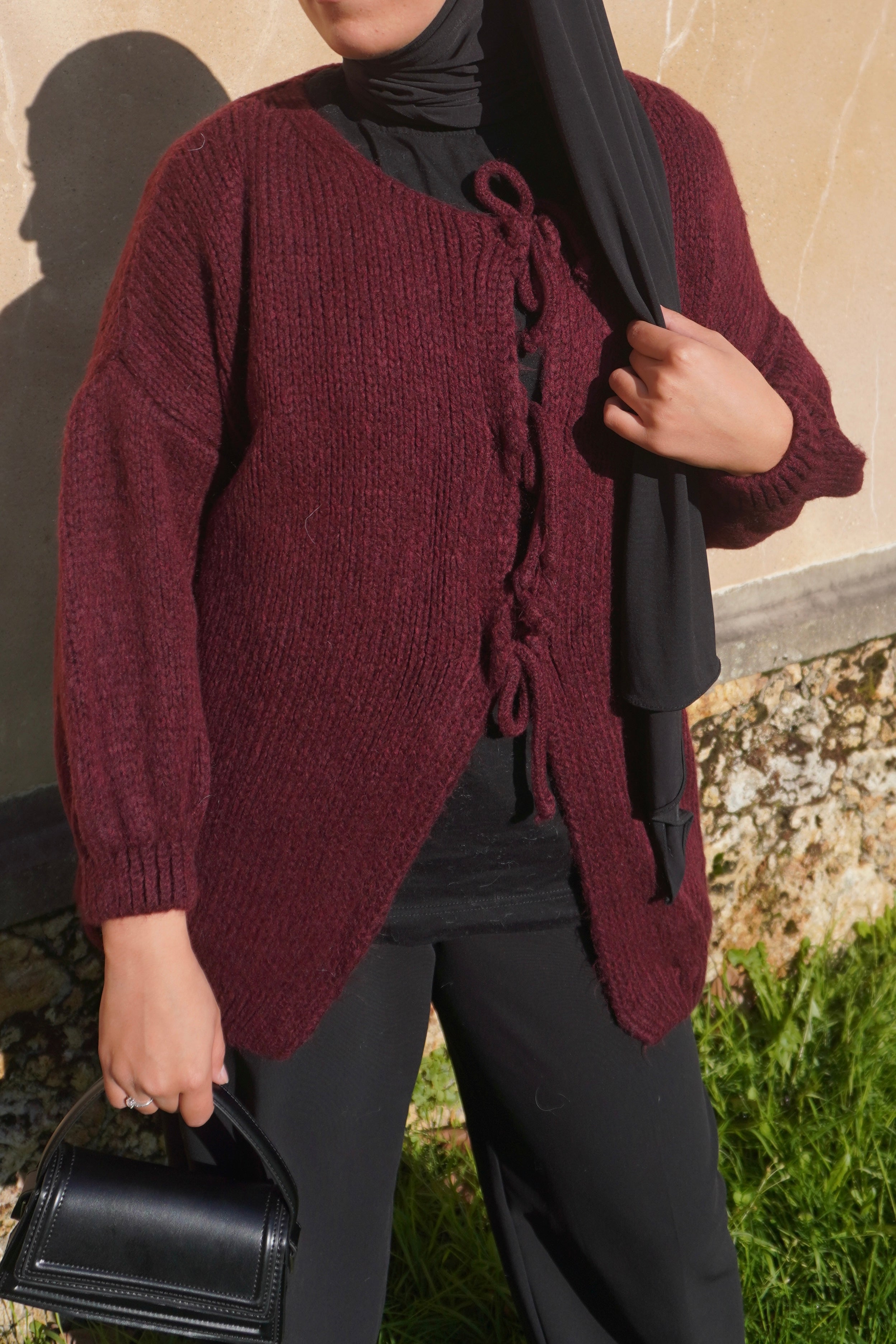 Cardigan Long Bordeaux