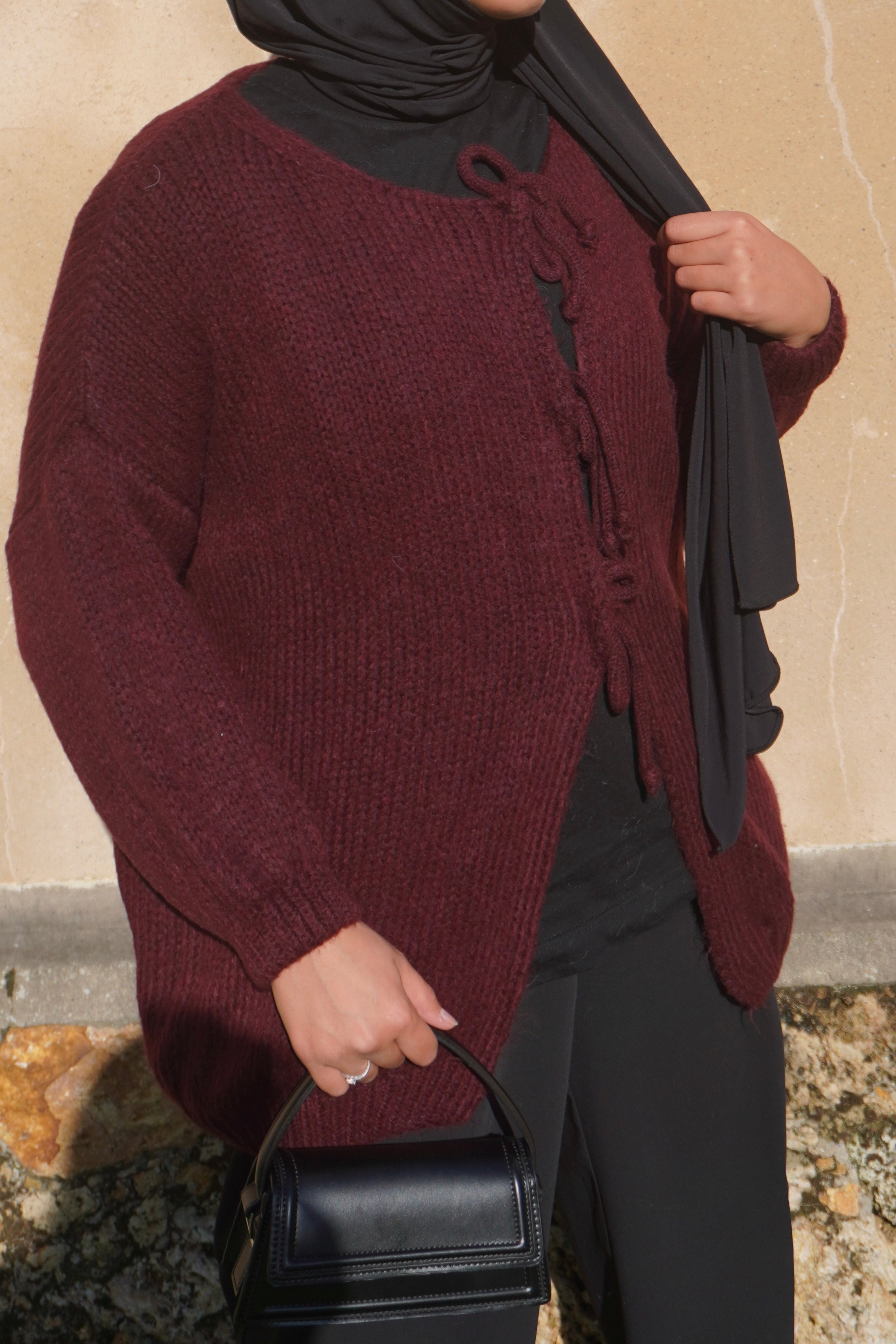 Cardigan Long Bordeaux