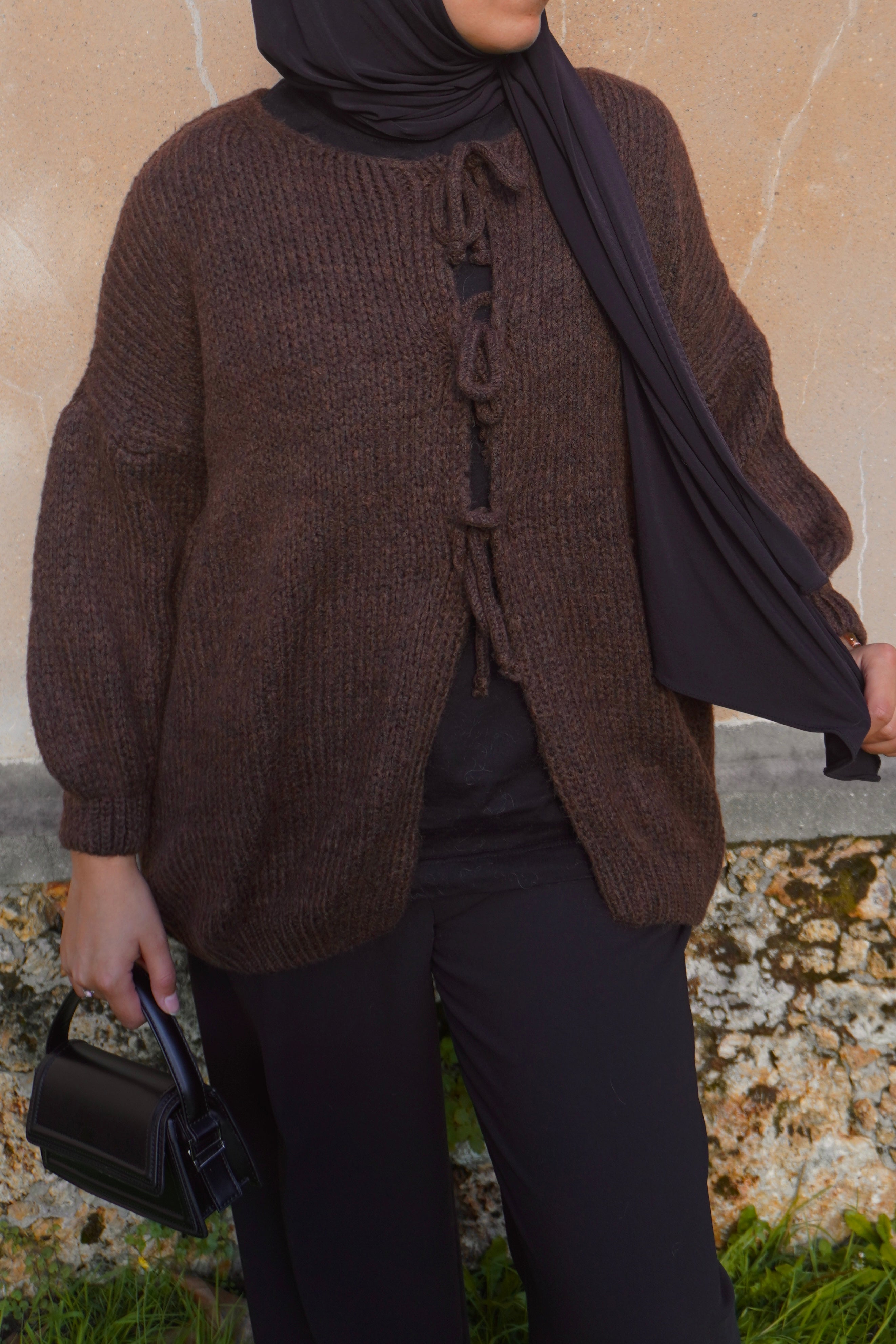 Cardigan Long Marron