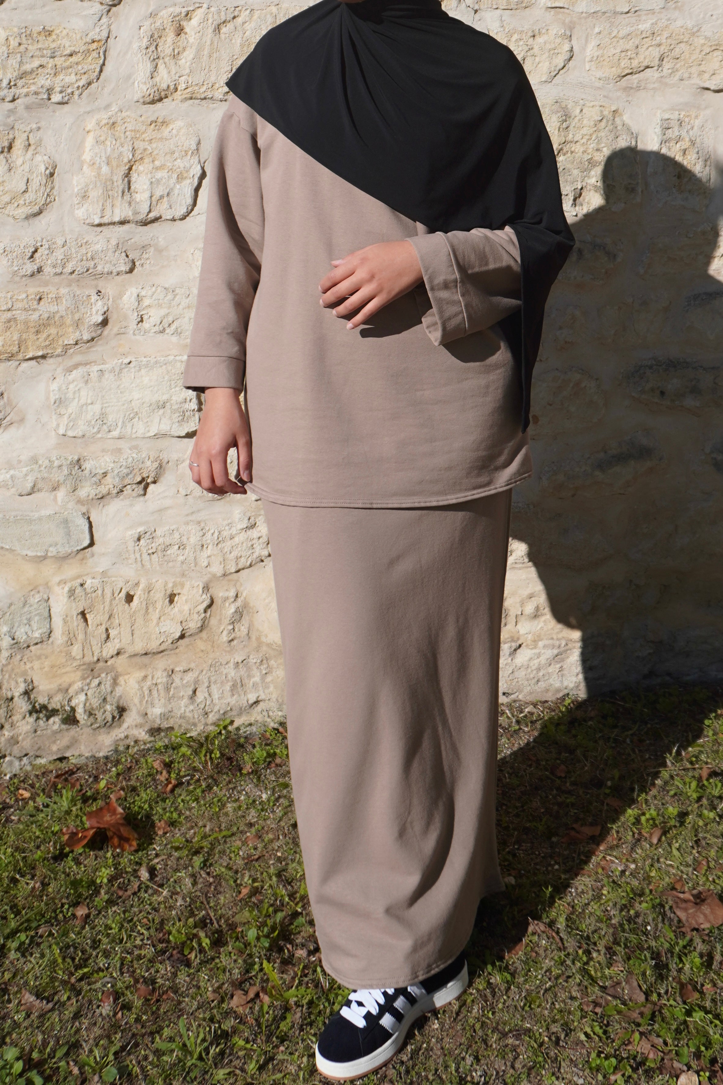 Ensemble Jogging Jupe Beige