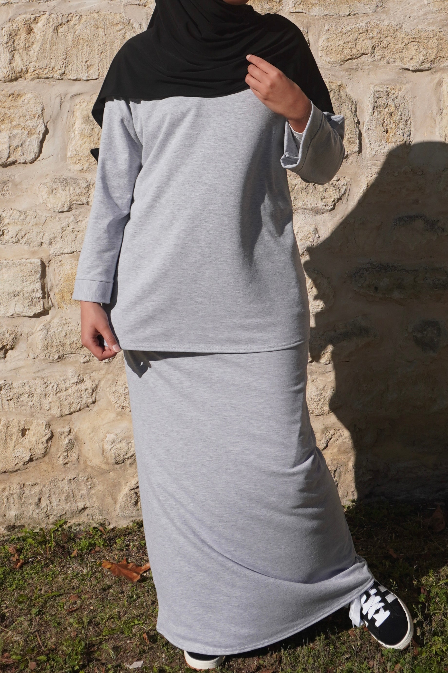 Ensemble Jogging Jupe Gris