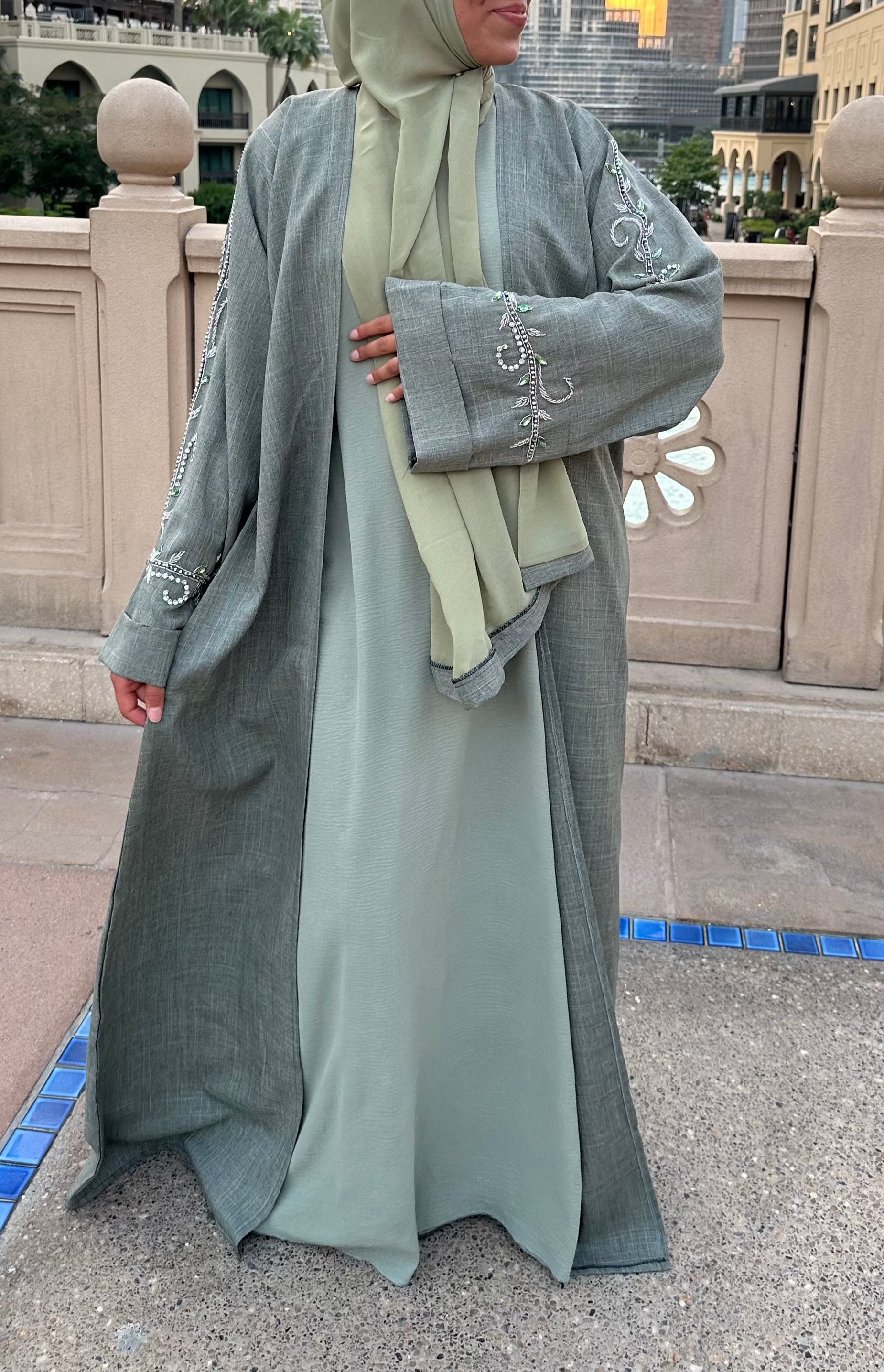 Abaya Cristal vert