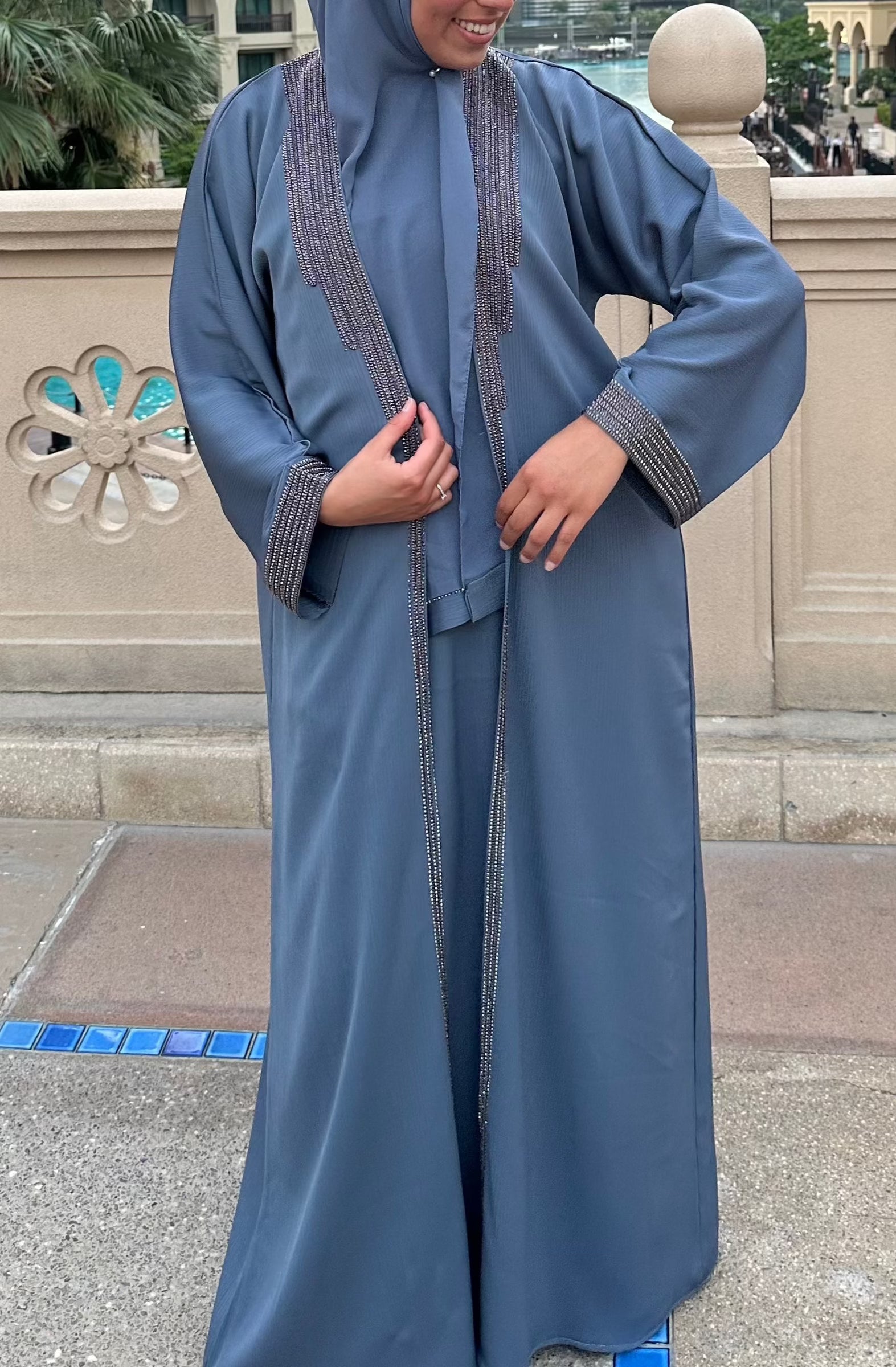 Abaya Jumeirah Bleu gris