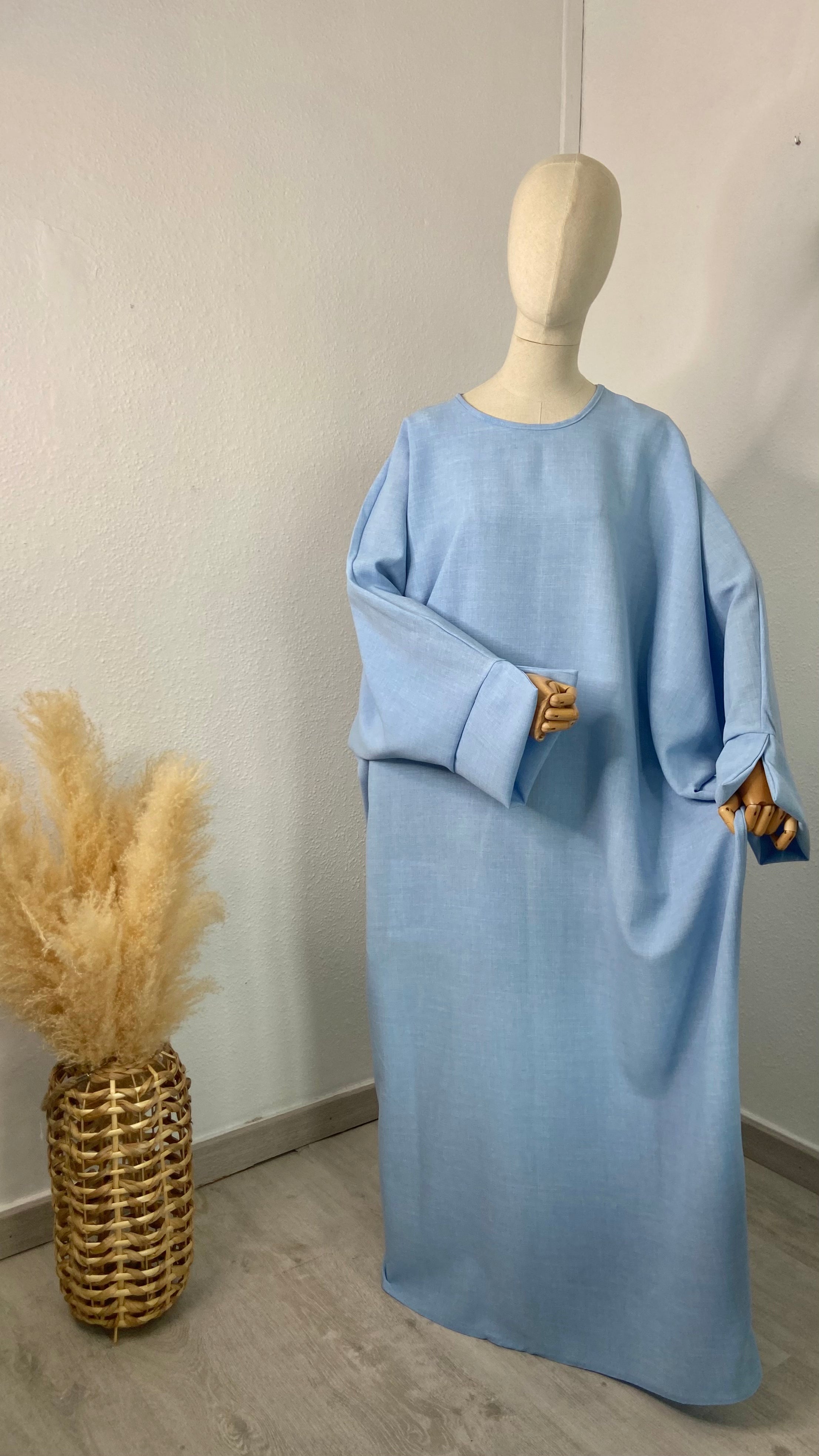 Robe Ample Bleu Lin