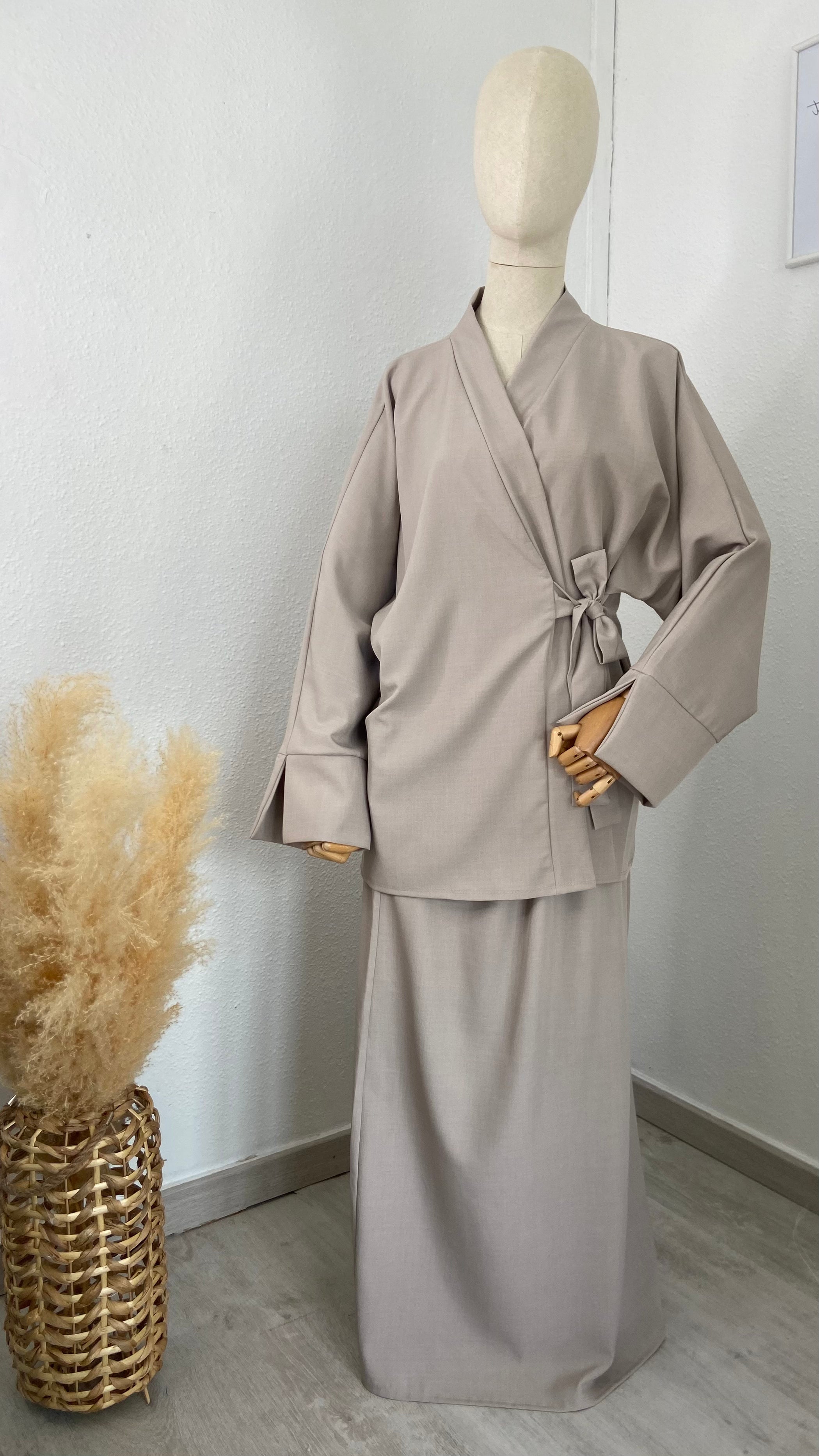 Ensemble à nouer Taupe clair